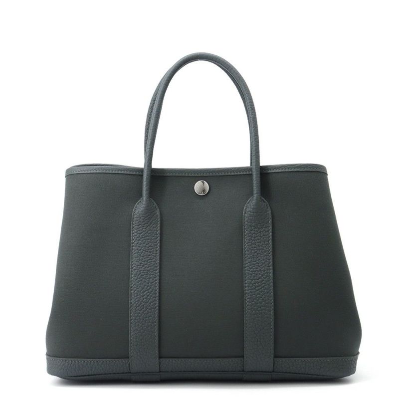 エルメス トートバッグ ガーデンパーティTPM ヴェールマングローブ/シルバー金具 トワルオフィシエ/ネゴンダ K刻印