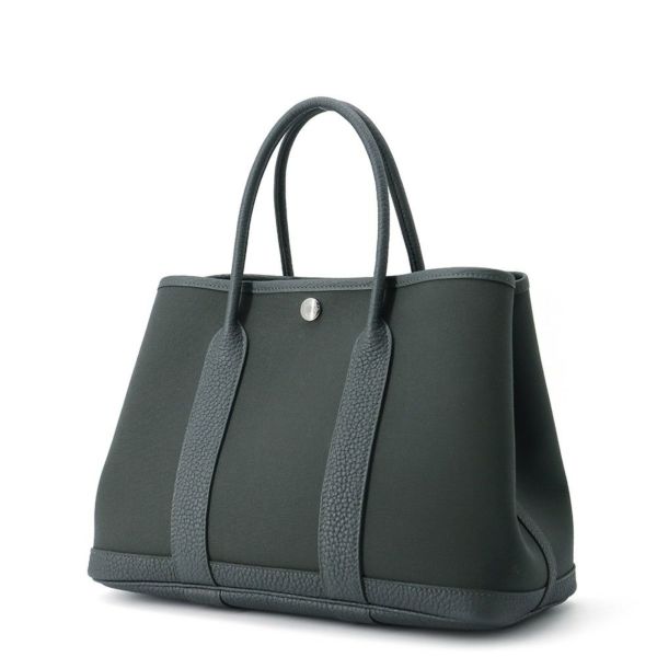 エルメス トートバッグ ガーデンパーティTPM ヴェールマングローブ/シルバー金具 トワルオフィシエ/ネゴンダ K刻印
