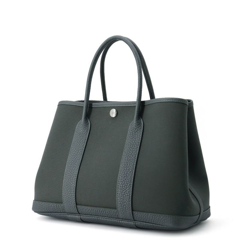 エルメス トートバッグ ガーデンパーティTPM ヴェールマングローブ/シルバー金具 トワルオフィシエ/ネゴンダ K刻印