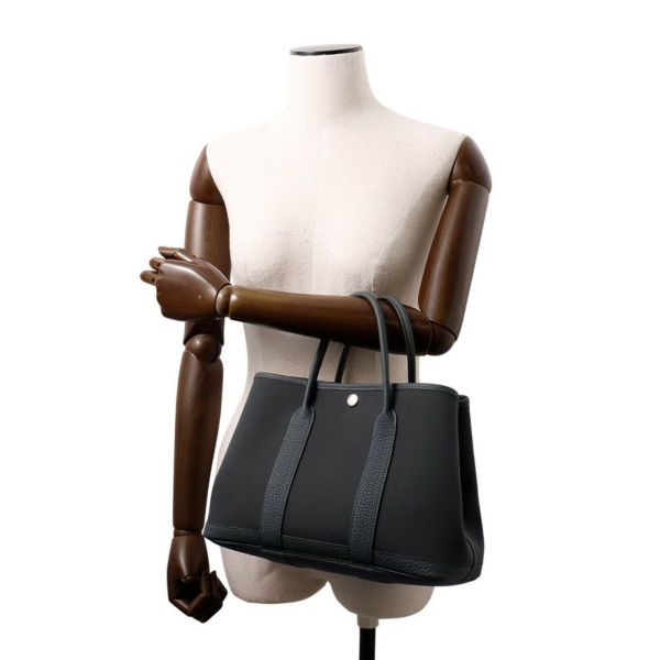 エルメス トートバッグ ガーデンパーティTPM ヴェールマングローブ/シルバー金具 トワルオフィシエ/ネゴンダ K刻印