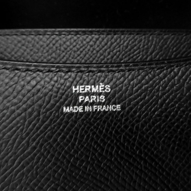 エルメス ショルダーバッグ ミニ コンスタンス3 ブラック/シルバー金具 エプソン K刻印 HERMES Constance 黒