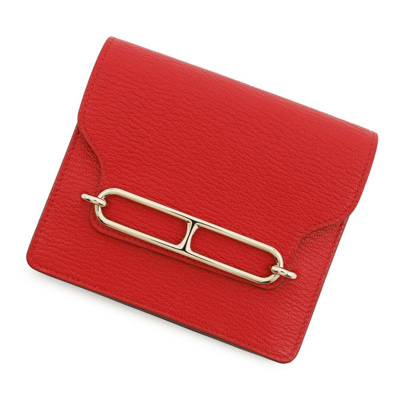 エルメス 財布 ルリ スリム  ローズテキサス/ゴールド金具 シェブルミゾル B刻印 HERMES 財布 シェーブル