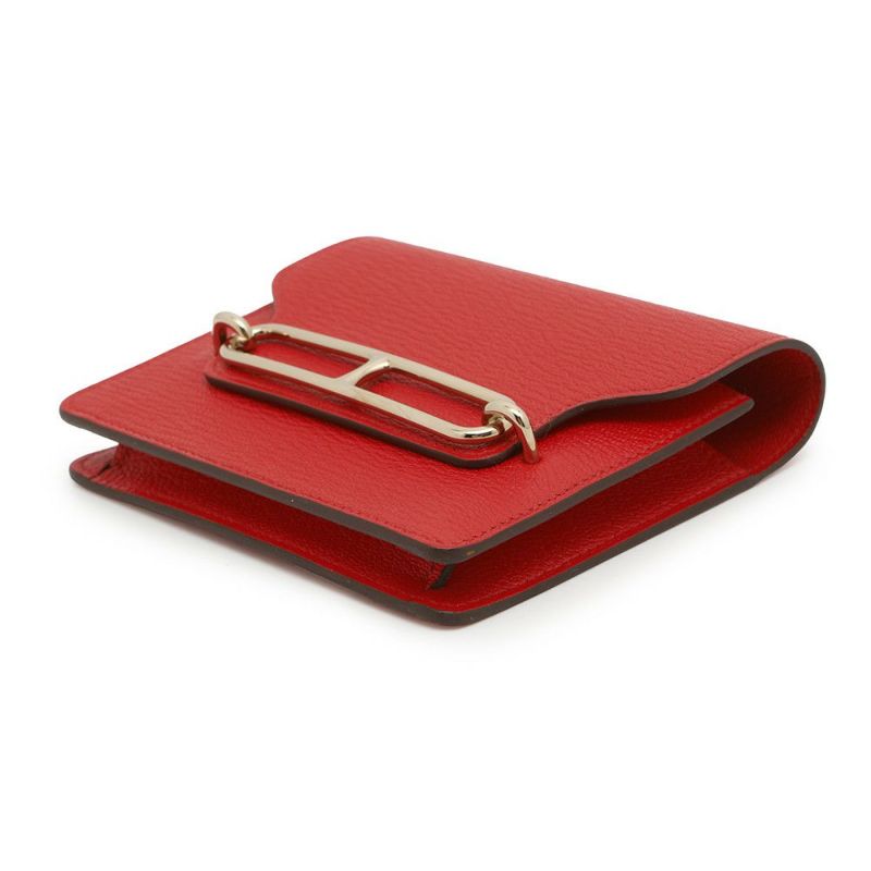 エルメス 財布 ルリ スリム  ローズテキサス/ゴールド金具 シェブルミゾル B刻印 HERMES 財布 シェーブル