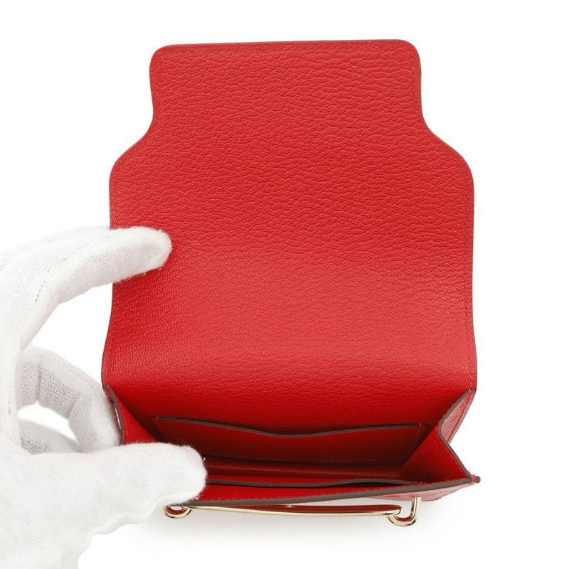 エルメス 財布 ルリ スリム  ローズテキサス/ゴールド金具 シェブルミゾル B刻印 HERMES 財布 シェーブル