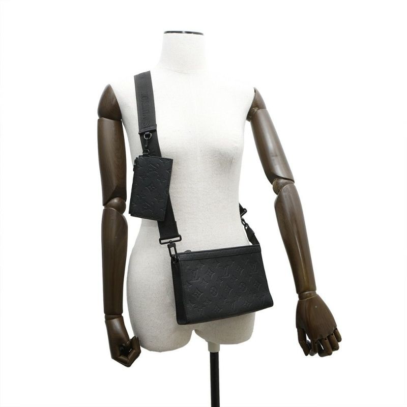 ルイヴィトン ショルダーバッグ モノグラム・シャドウ ガストン・ウェアラブル ウォレット M81115 メンズ 黒 ブラック
