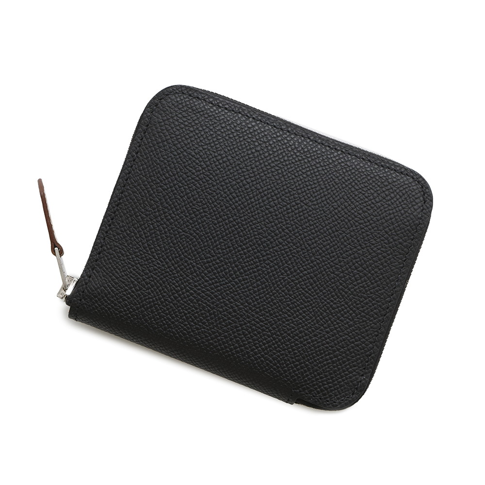美品✨ エルメス アザップシルクイン コンパクト ケース 黒 O刻印 箱付 エルメス コインケース アザップコンパクト シルクイン ブラック