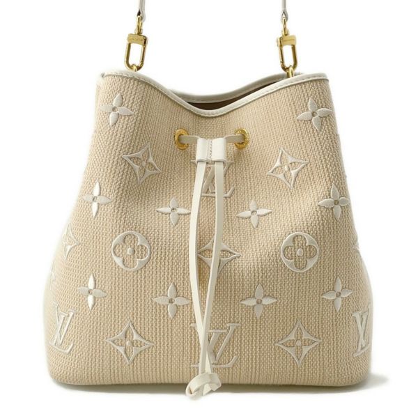 ルイヴィトン ショルダーバッグ モノグラム コットン バイ・ザ・プール ネオ ノエ MM M22852 LOUIS VUITTON ベージュ 白