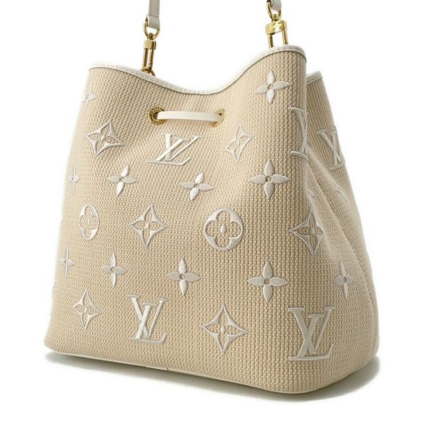 ルイヴィトン ショルダーバッグ モノグラム コットン バイ・ザ・プール ネオ ノエ MM M22852 LOUIS VUITTON ベージュ 白