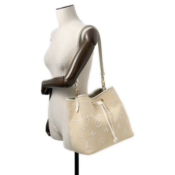 ルイヴィトン ショルダーバッグ モノグラム コットン バイ・ザ・プール ネオ ノエ MM M22852 LOUIS VUITTON ベージュ 白