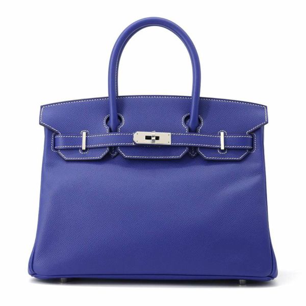 エルメス バーキン30  キャンディ ブルーエレクトリック/ミコノス/シルバー金具 ヴォーエプソン □O刻印 HERMES Birkin