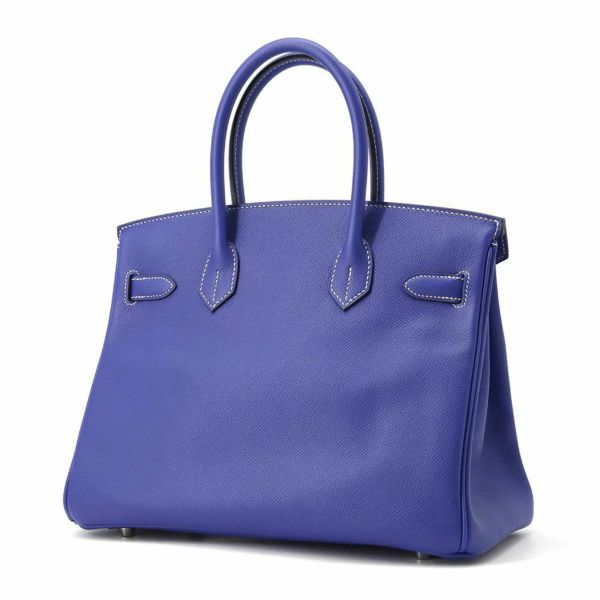 エルメス バーキン30  キャンディ ブルーエレクトリック/ミコノス/シルバー金具 ヴォーエプソン □O刻印 HERMES Birkin