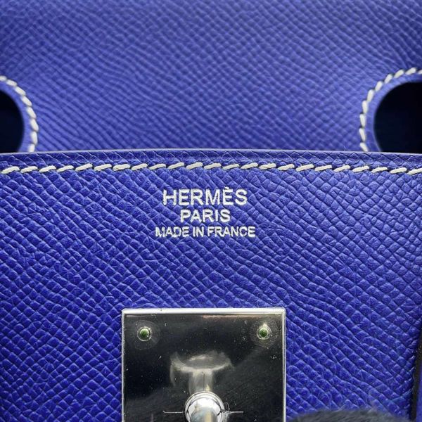 エルメス バーキン30  キャンディ ブルーエレクトリック/ミコノス/シルバー金具 ヴォーエプソン □O刻印 HERMES Birkin