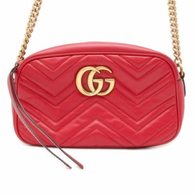 グッチ ショルダーバッグ GGマーモント キルティング スモール 447632 GUCCI バッグ チェーンショルダー 赤 安心保証 |  中古・新品ブランド販売ギャラリーレア公式通販