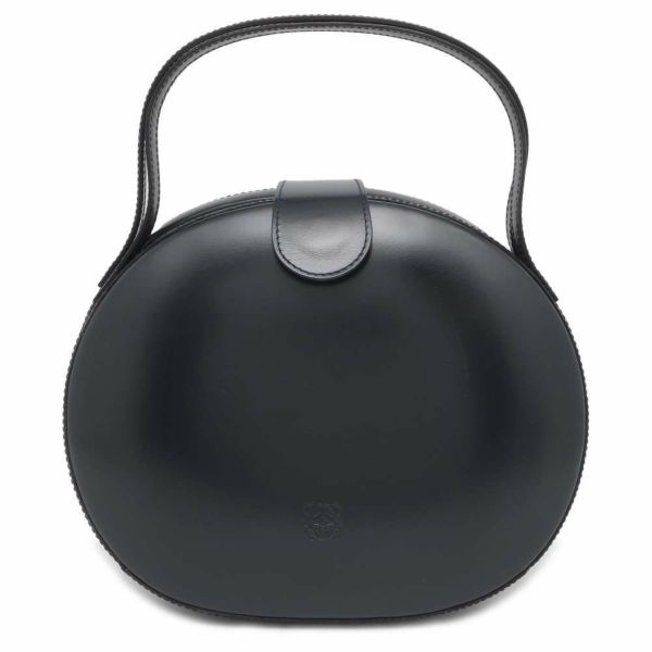 ロエベ ハンドバッグ ヴィンテージ ラウンド レザー LOEWE バッグ ネイビー