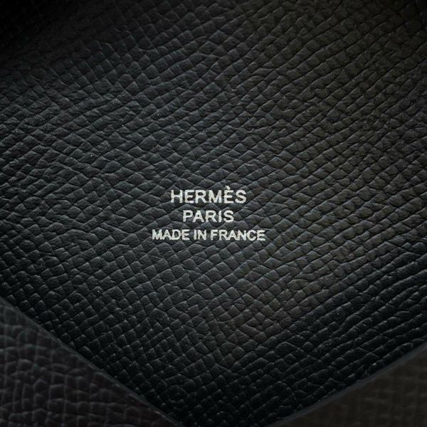 エルメス カードケース カルヴィ ブラック ヴォーエプソン B刻印 HERMES 名刺入れ 黒