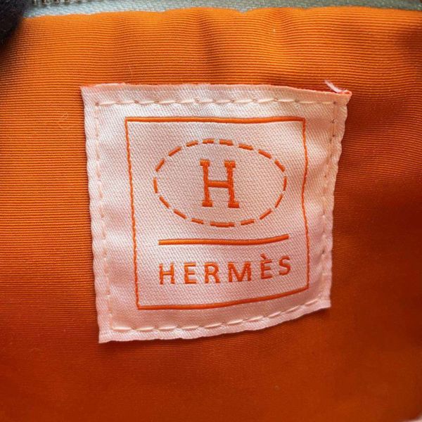 エルメス ポーチ ボリードポーチ ミニミニ ユーカリプタス/シルバー金具 コットン HERMES