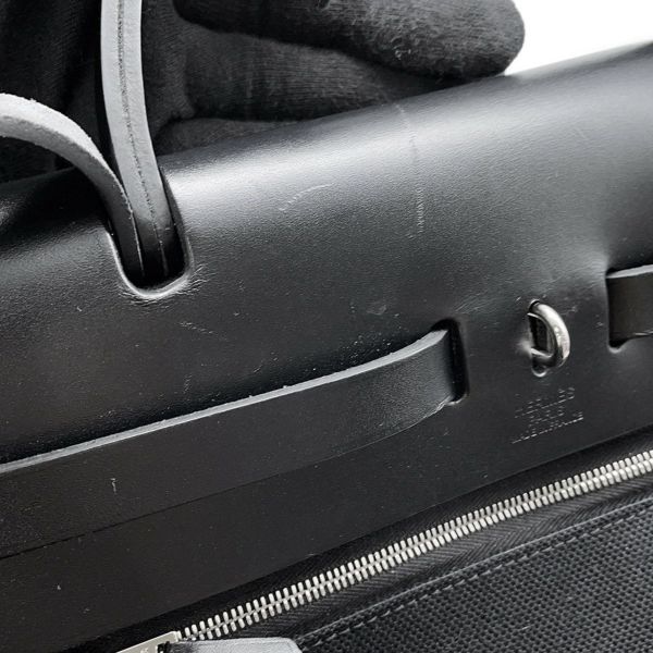 エルメス エールバッグジップPM ルトゥルネ ブラック/シルバー金具 トワルミリタリー/ヴァッシュハンター B刻印 黒