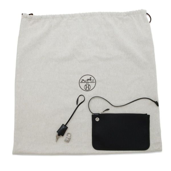 エルメス エールバッグジップPM ルトゥルネ ブラック/シルバー金具 トワルミリタリー/ヴァッシュハンター B刻印 黒