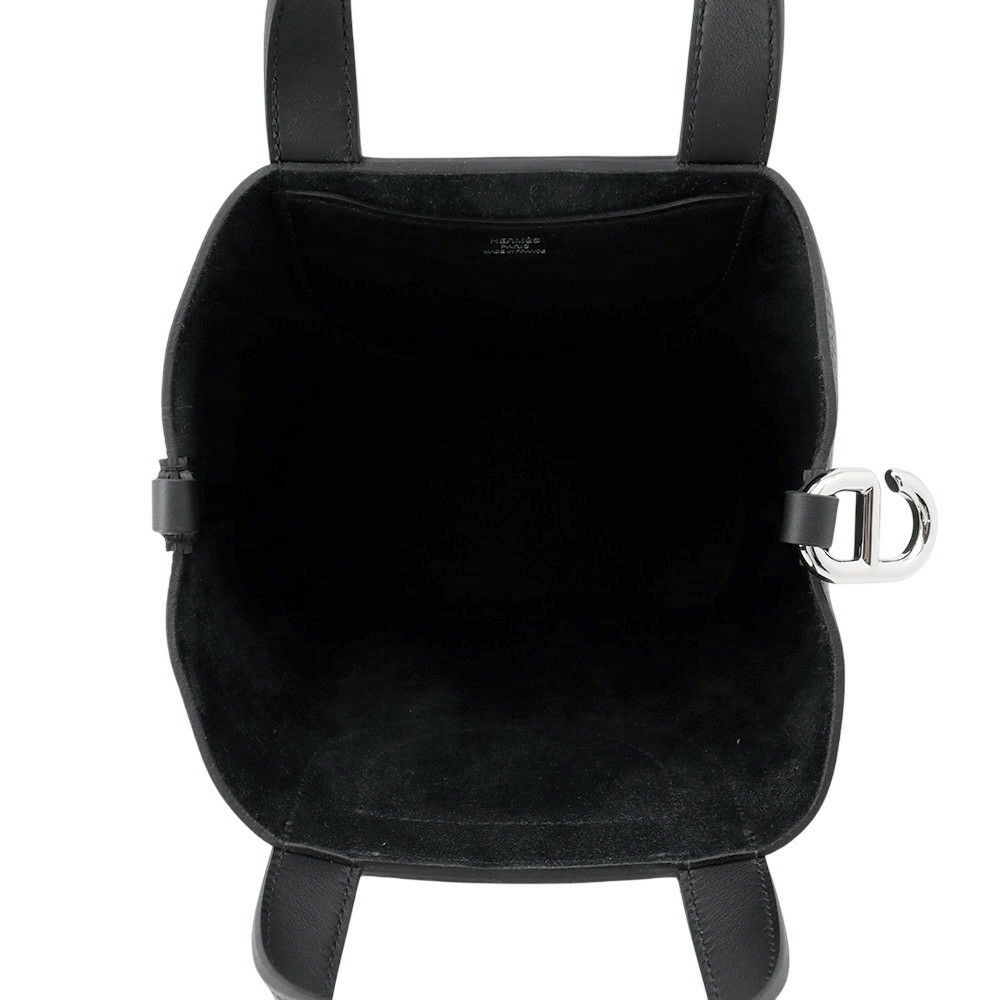 エルメス トートバッグ インザループ 18 ブラック/シルバー金具 トリヨンクレマンス/スイフト W刻印 黒