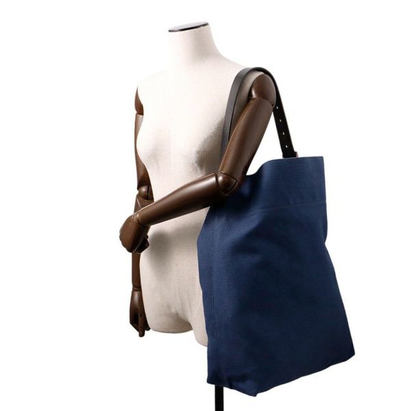 エルメス トートバッグ エトリヴィエール ネイビー/ブラック/シルバー金具 トワルゴエラン/ヴァッシュハンター Y刻印