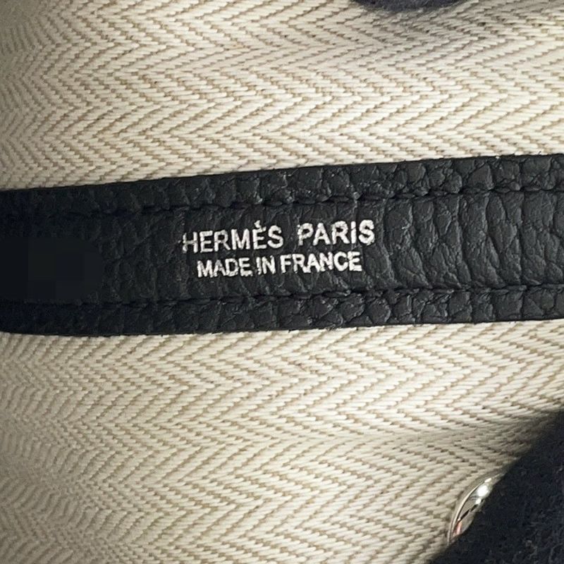 エルメス トートバッグ ガーデンパーティTPM ブラック/シルバー金具 ネゴンダ K刻印 黒