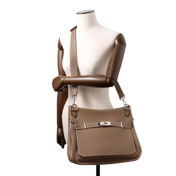 エルメス ショルダーバッグ ジプシエール34 エトゥープ/シルバー金具 トリヨンクレマンス □O刻印