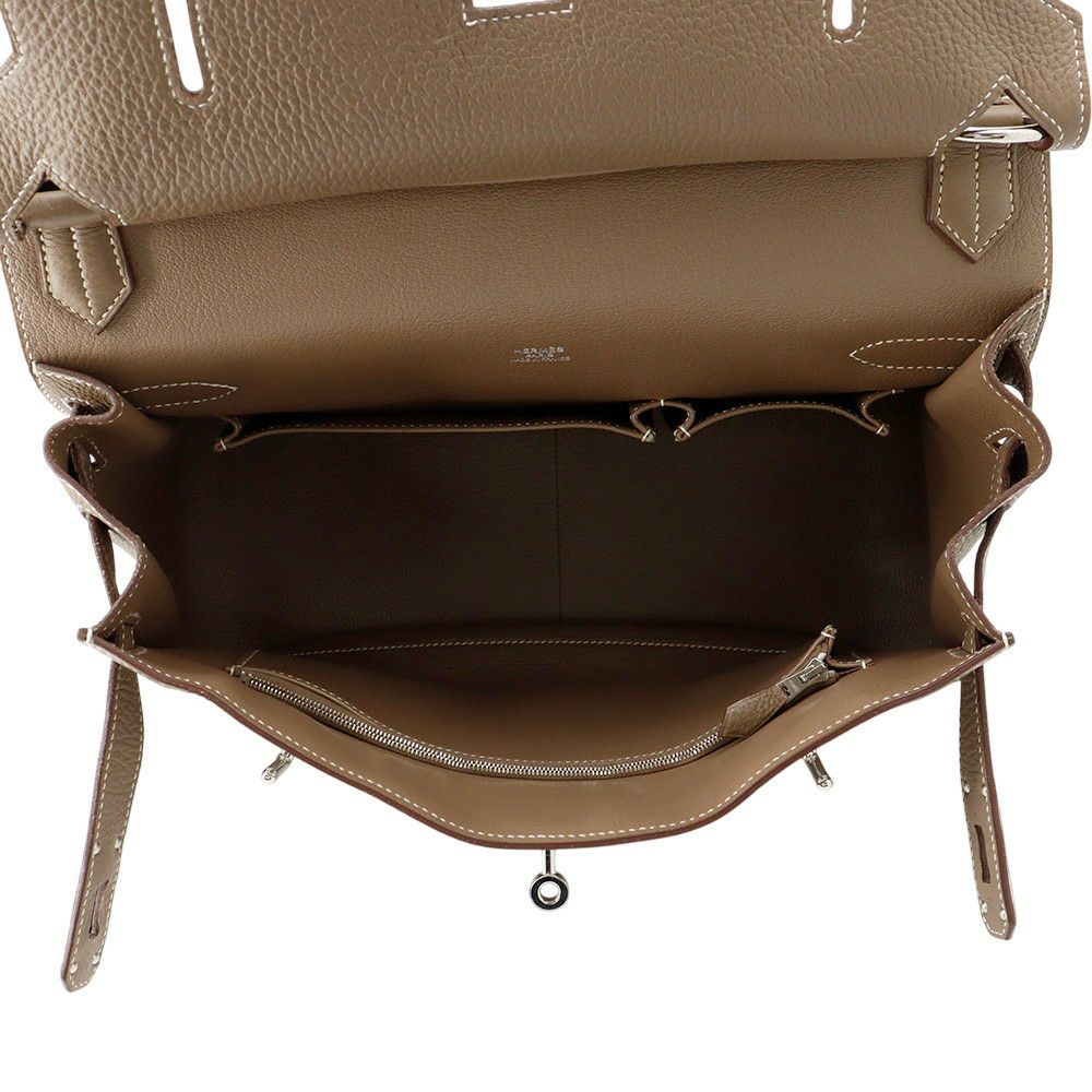 エルメス ショルダーバッグ ジプシエール34 エトゥープ/シルバー金具 トリヨンクレマンス □O刻印