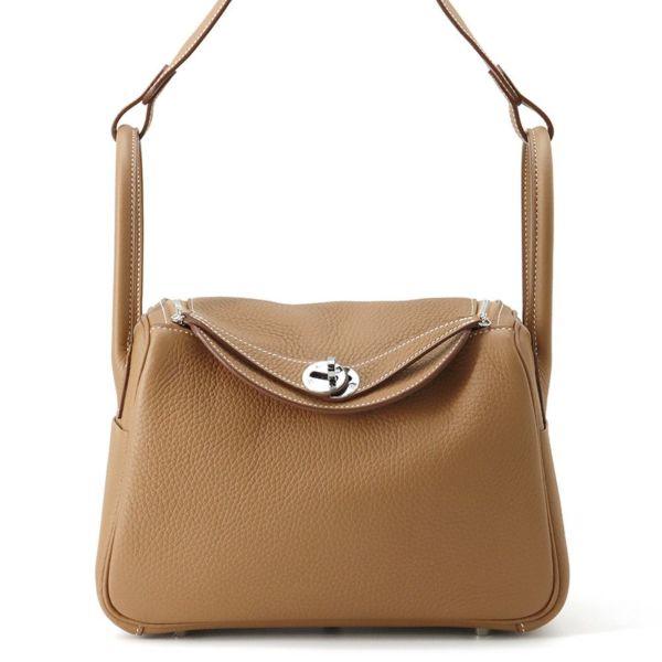 エルメス ハンドバッグ リンディ26  ゴールド/シルバー金具 トリヨンクレマンス K刻印 HERMES 2way ショルダーバッグ