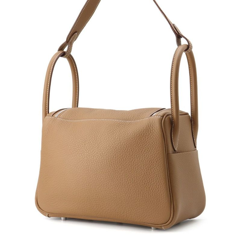エルメス ハンドバッグ リンディ26  ゴールド/シルバー金具 トリヨンクレマンス K刻印 HERMES 2way ショルダーバッグ
