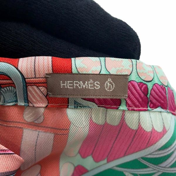 エルメス トートバッグ プティアッシュ ベージュ/ピンク/シルバー金具 トワルアッシュ/クロコ/シルク