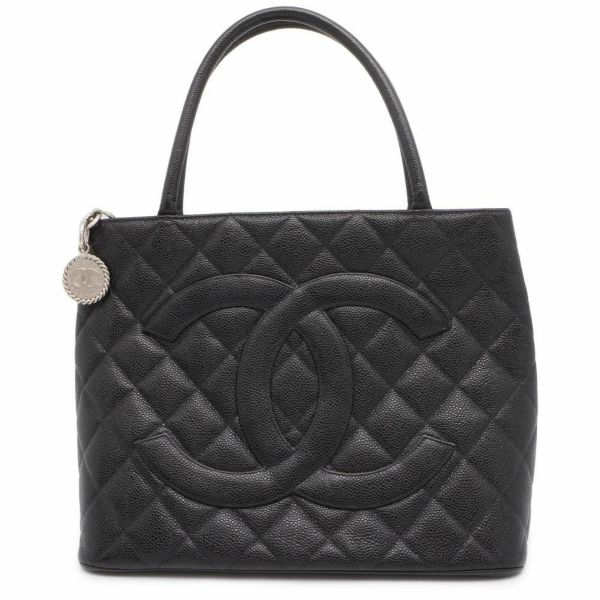 シャネル トートバッグ 復刻トート ココマーク キャビアスキン A01804 CHANEL バッグ マトラッセ キルティング 黒