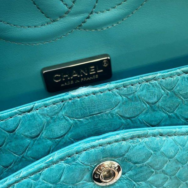 シャネル チェーンショルダーバッグ ココマーク パイソン CHANEL ブルー