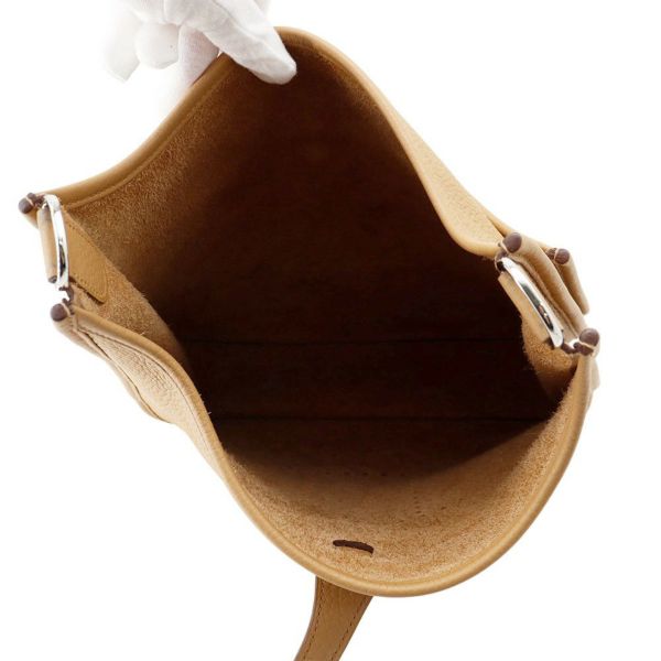 エルメス ショルダーバッグ エブリン3 PM ビスキュイ/シルバー金具 トリヨンクレマンス Z刻印 HERMES Evelyne