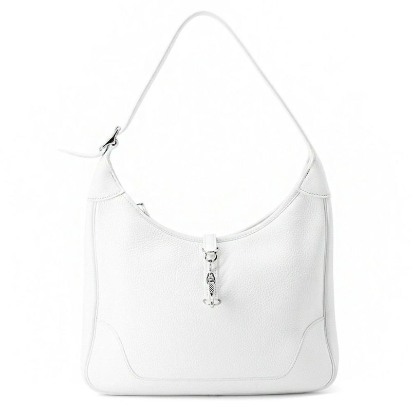 エルメス ショルダーバッグ トリム31 ホワイト/シルバー金具 トリヨンクレマンス □H刻印 白