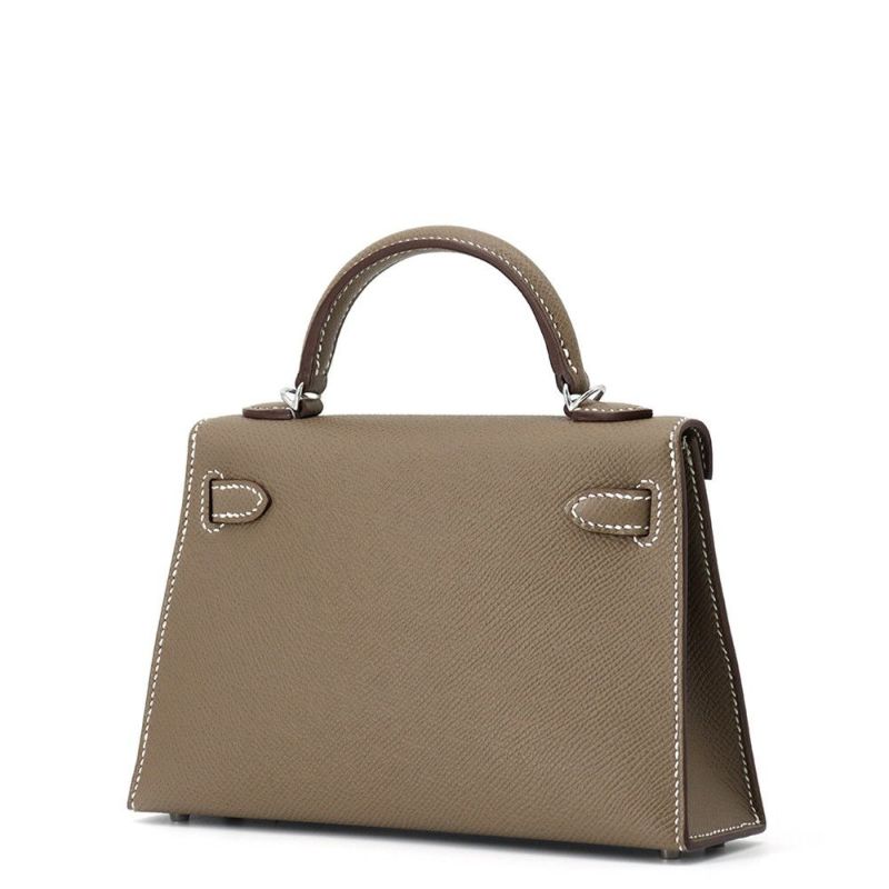 エルメス ハンドバッグ ミニケリー2 外縫い エトゥープ/シルバー金具 エプソン K印 2wayショルダー
