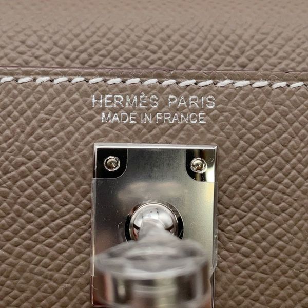 エルメス ハンドバッグ ミニケリー2 外縫い エトゥープ/シルバー金具 エプソン K印 2wayショルダー