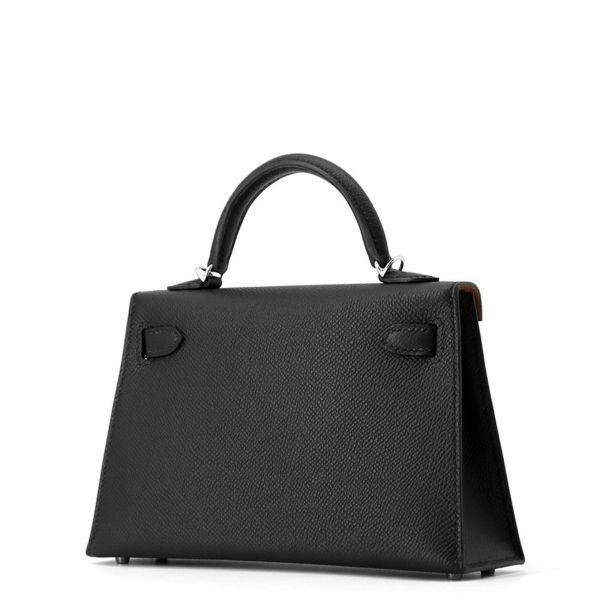 エルメス ハンドバッグ ミニケリー2 外縫い ヴェルソ ブラック/ゴールド/シルバー金具 エプソン W刻印 HERMES 2way SPO 黒