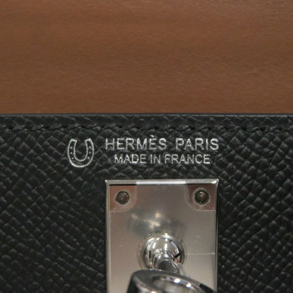 エルメス ハンドバッグ ミニケリー2 外縫い ヴェルソ ブラック/ゴールド/シルバー金具 エプソン W刻印 HERMES 2way SPO 黒