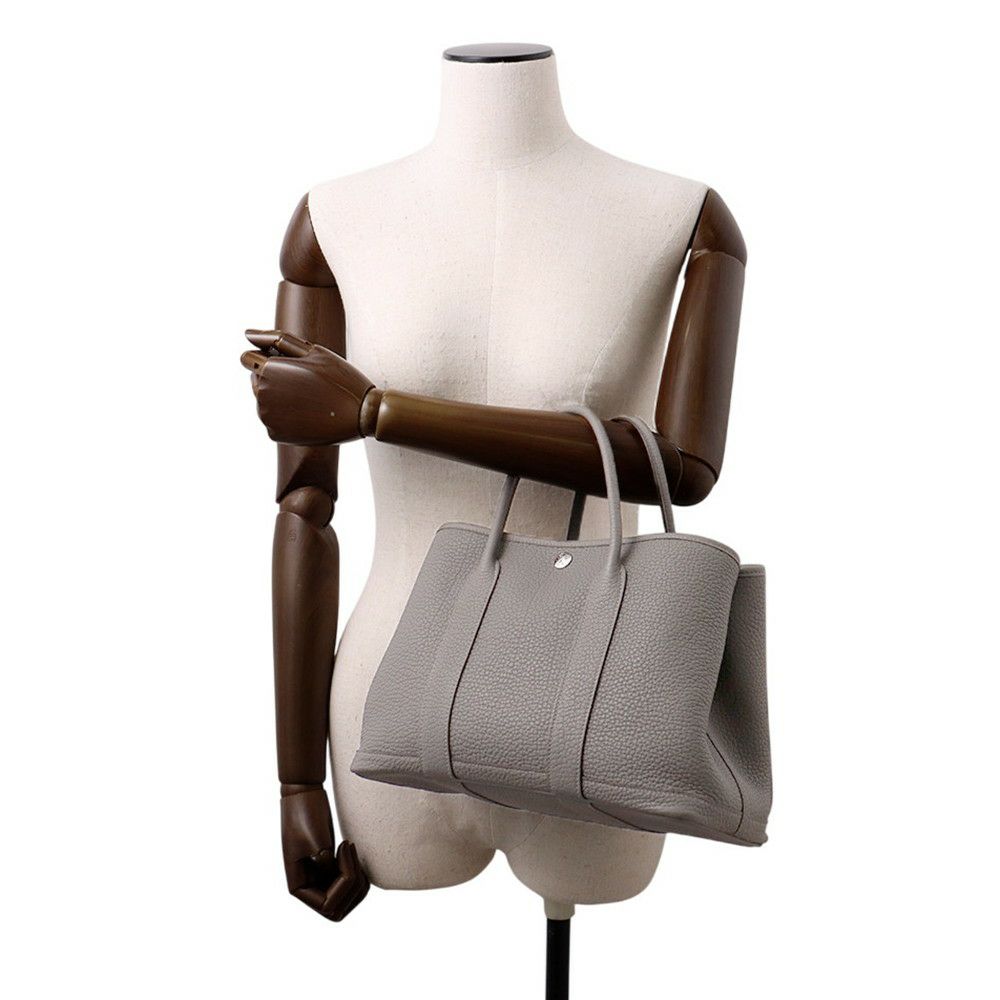 エルメス トートバッグ ガーデンパーティTPM グリメイヤー/シルバー金具 べゴンダ U刻印 HERMES Garden Party