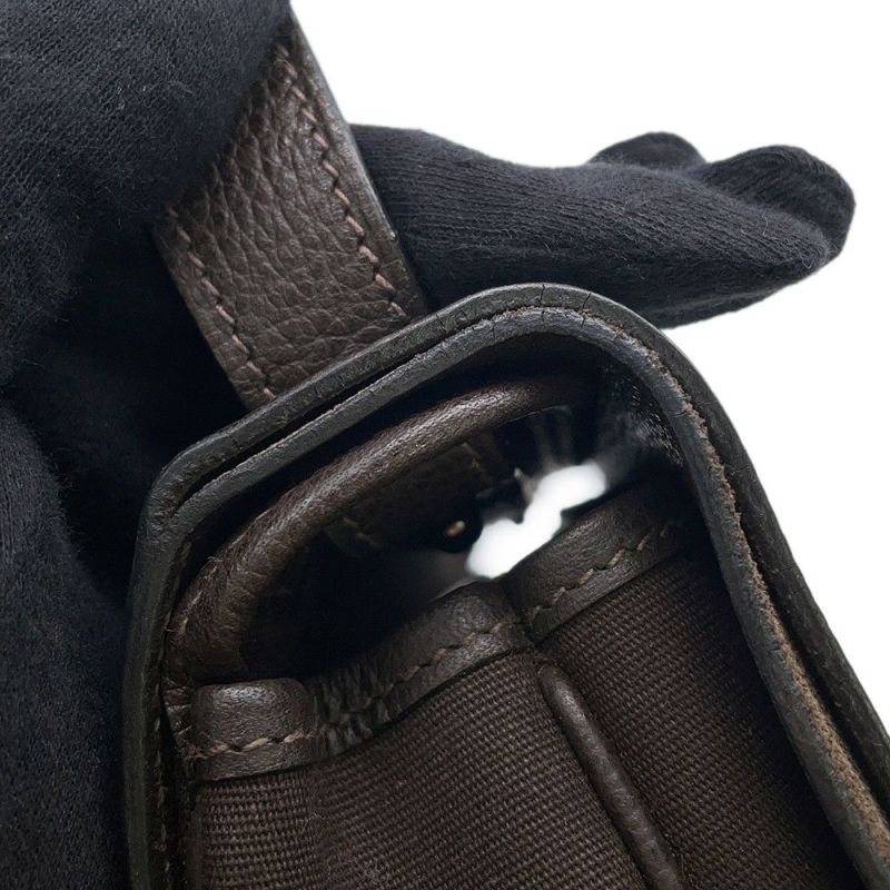 エルメス ショルダーバッグ サック・コロラドPM ハバナ/シルバー金具 トワルオフィシエ/ヴァッシュリエージュ □I刻印