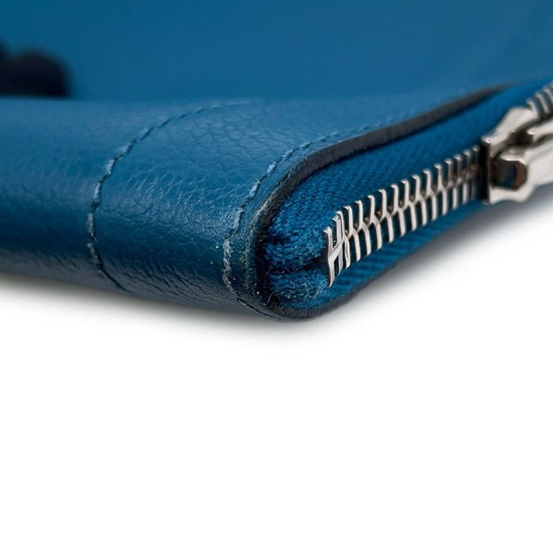 エルメス クラッチバッグ ブルードガリス/シルバー金具 エバーカラー □Q刻印 HERMES バッグ メンズ