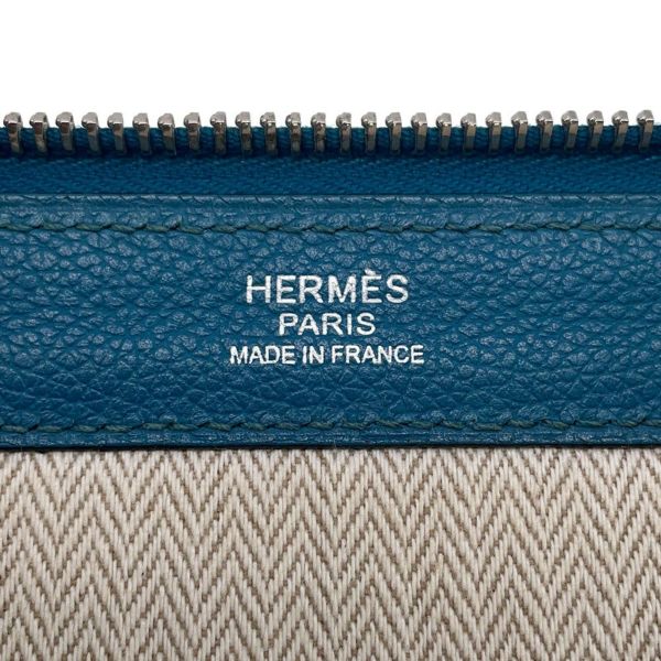 エルメス クラッチバッグ ブルードガリス/シルバー金具 エバーカラー □Q刻印 HERMES バッグ メンズ