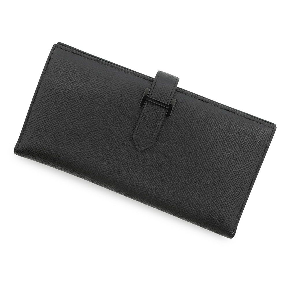 エルメス 長財布 ベアンスフレ ブラック/モノクローム金具 エプソン B刻印 HERMES 財布 黒