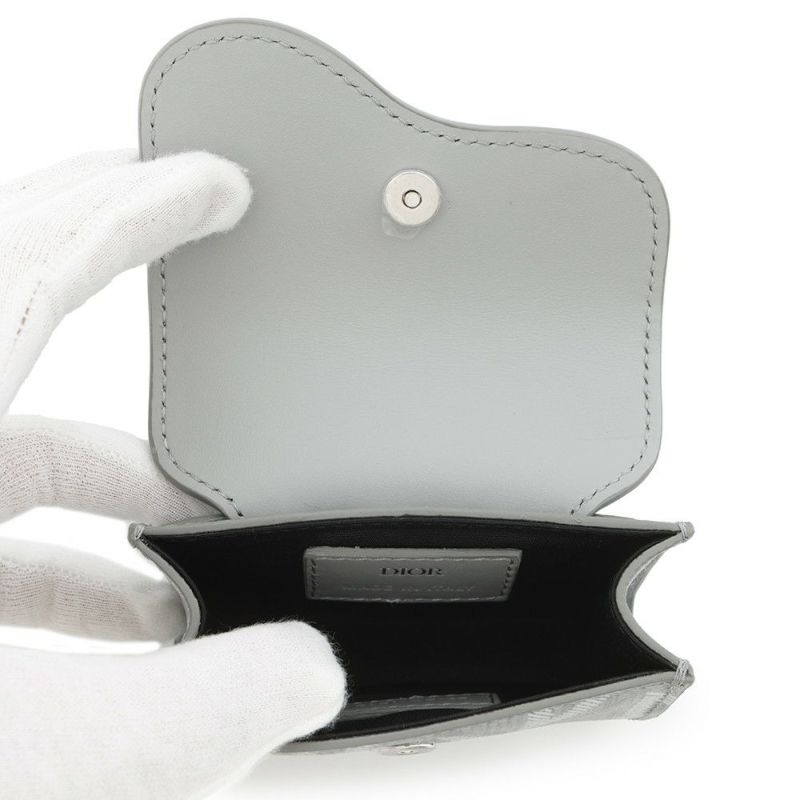 クリスチャン・ディオール ポーチ CDダイヤモンド サドル レザー PVC Christian Dior カードケース