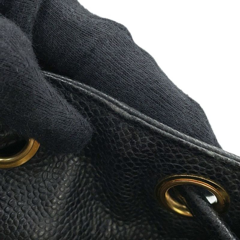 シャネル ショルダーバッグ トリプルココマーク キャビアスキン CHANEL 黒