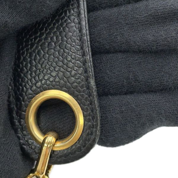シャネル ショルダーバッグ トリプルココマーク キャビアスキン CHANEL 黒