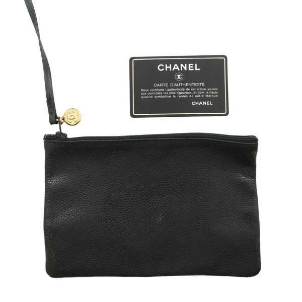 シャネル ショルダーバッグ トリプルココマーク キャビアスキン CHANEL 黒