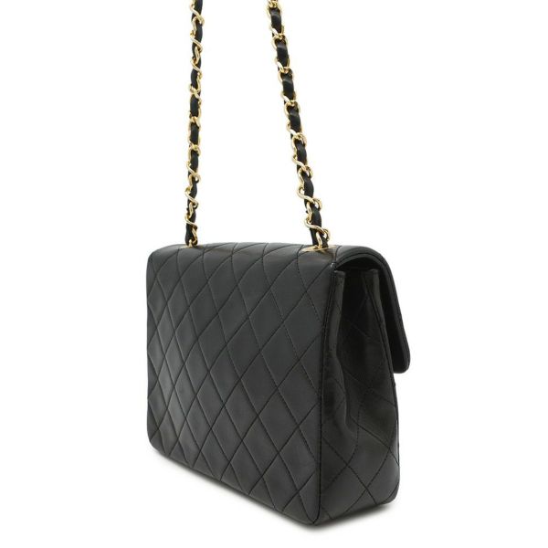 シャネル チェーンショルダーバッグ マトラッセ20 ココマーク ミニ ラムスキン A01163 CHANEL シングルチェーン 黒
