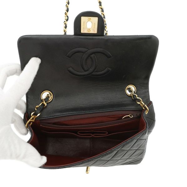シャネル チェーンショルダーバッグ マトラッセ20 ココマーク ミニ ラムスキン A01163 CHANEL シングルチェーン 黒