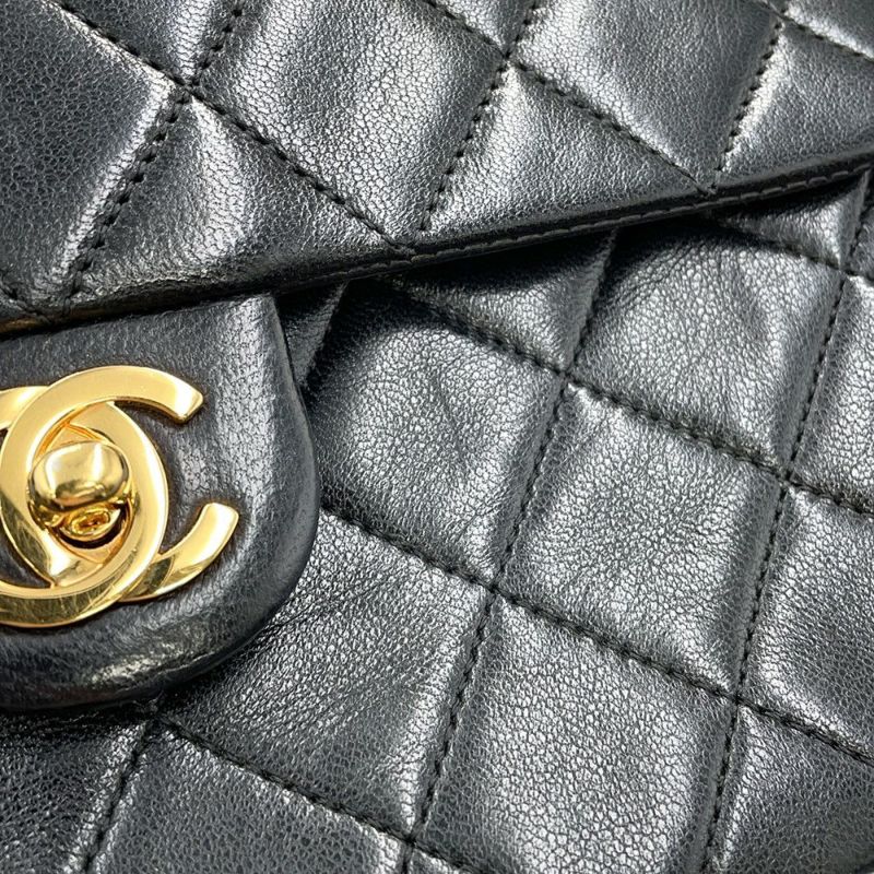 シャネル チェーンショルダーバッグ マトラッセ20 ココマーク ミニ ラムスキン A01163 CHANEL シングルチェーン 黒